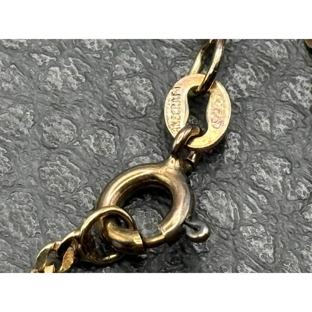 Vermeil Sterling Silver Moving Turtle Rhinestone Pendant Necklace 30